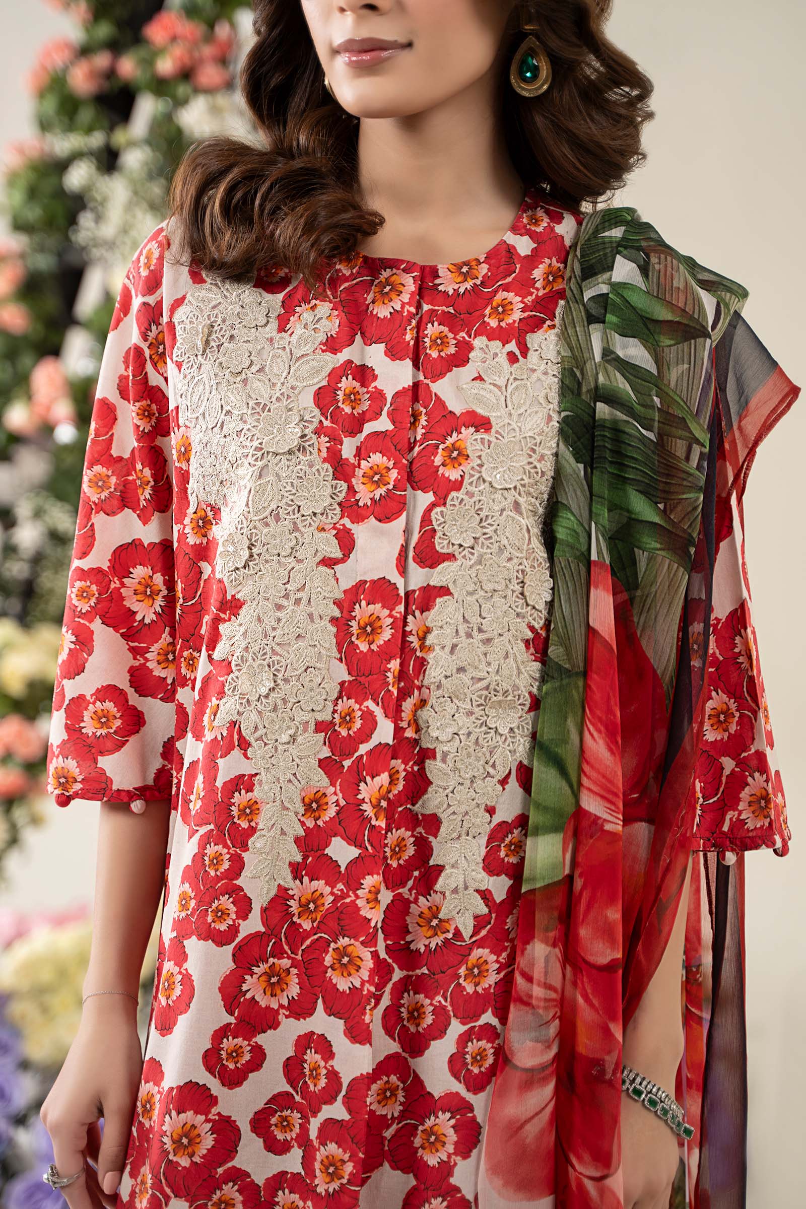 3 Piece Embroidered Lawn Suit | MPS-2606-B