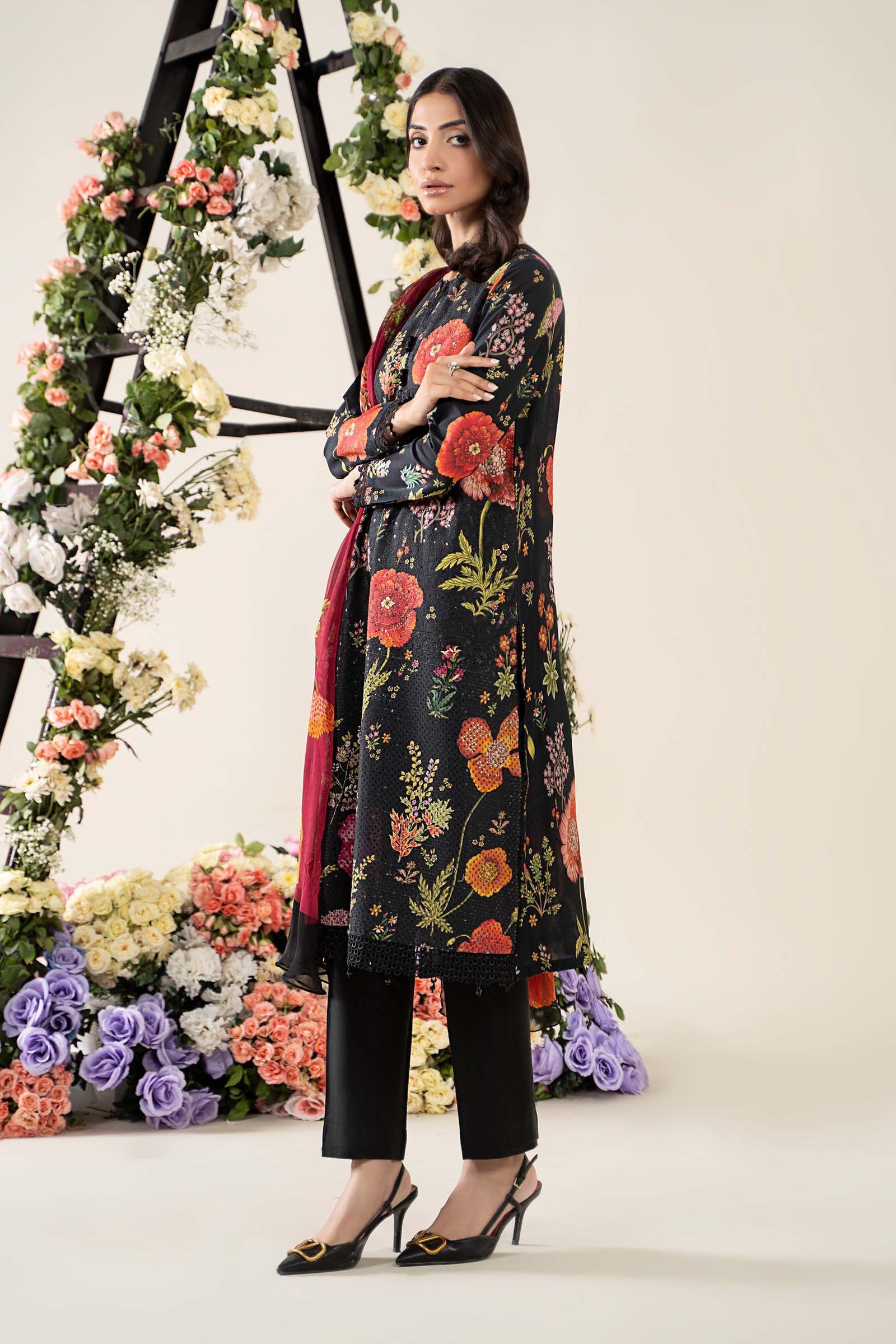 3 Piece Embroidered Lawn Suit | MPS-2607-B
