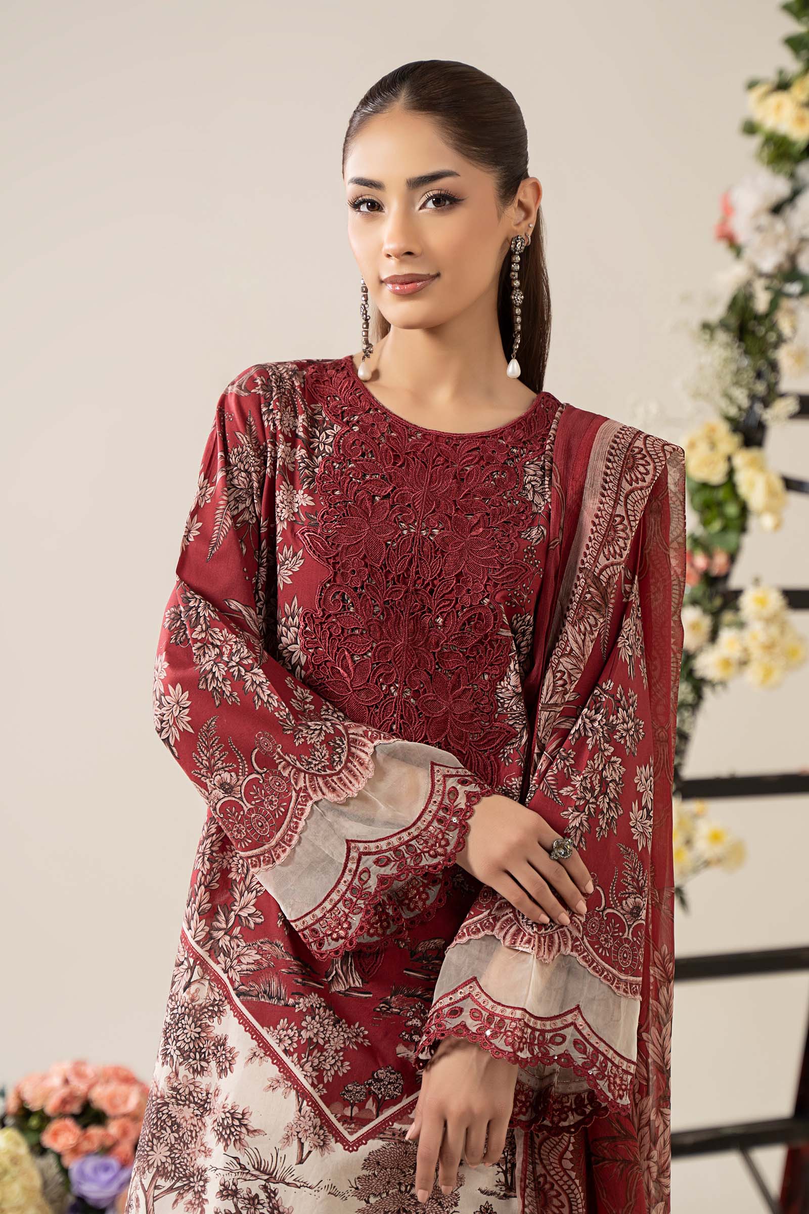 3 Piece Embroidered Lawn Suit | MPS-2608-A