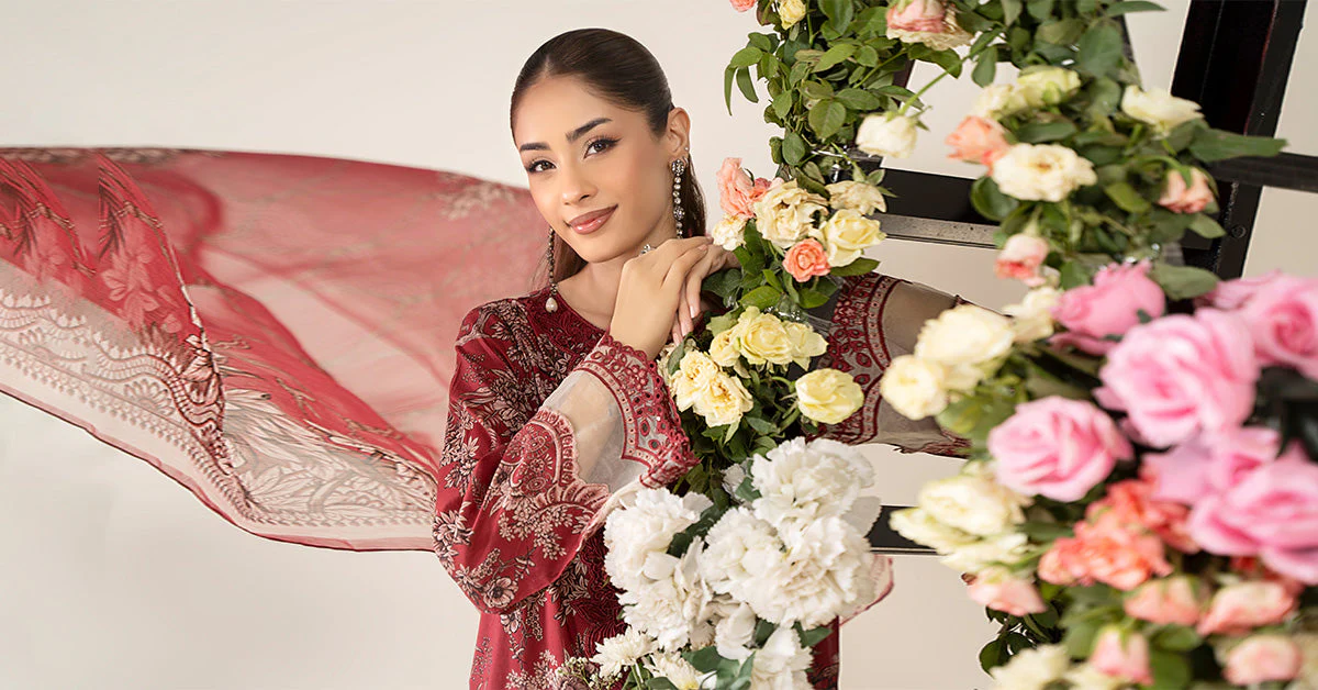 3 Piece Embroidered Lawn Suit | MPS-2608-A