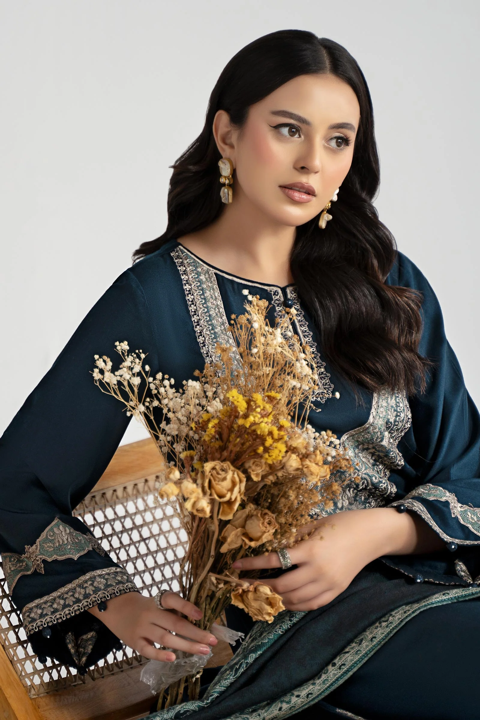 3 Piece Embroidered Linen Suit 4 3 Piece Embroidered Linen Suit