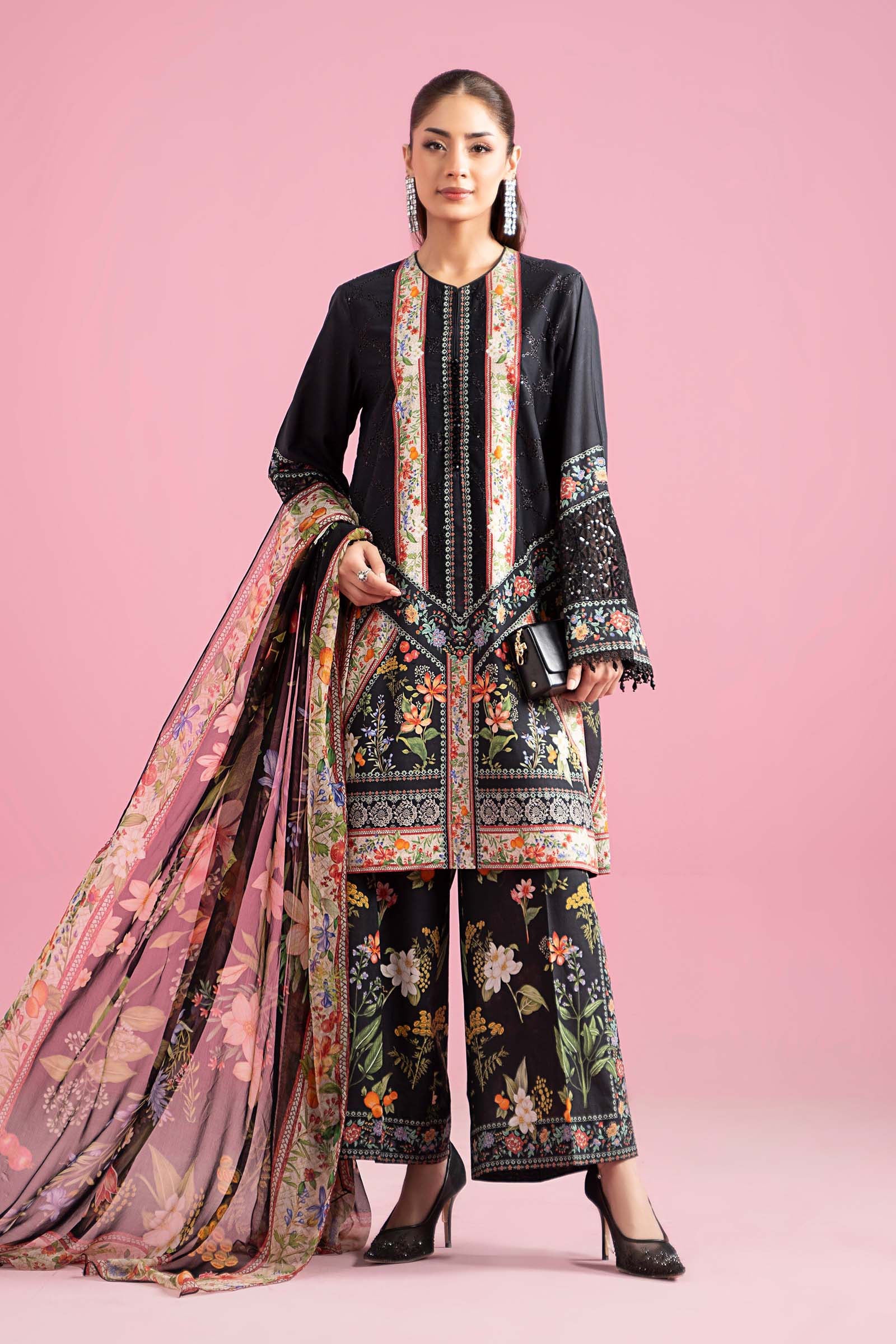 3 Piece Embroidered Lawn Suit | MPS-2610-B